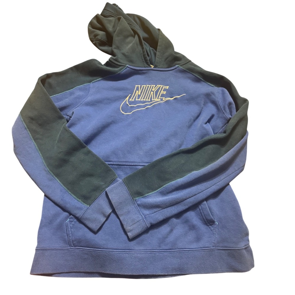 Nike Kids Hoodie Blue Navy Color‎ Block Pullover Size XL